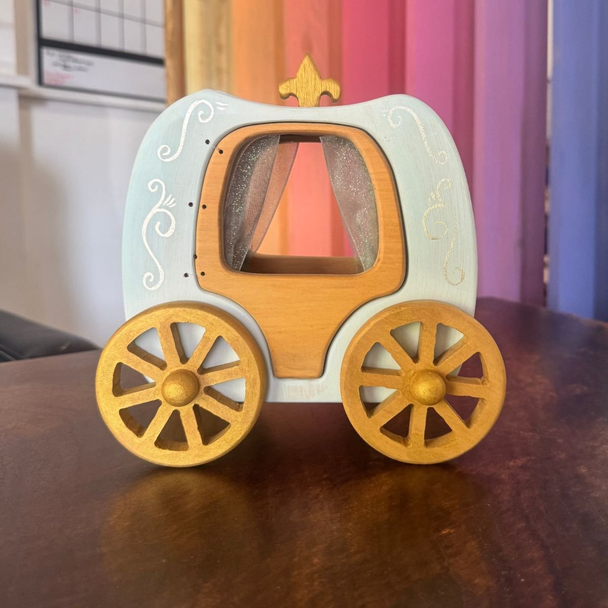 Wooden Princess Carriage Toy - Rolling Fairytale Carriage | Hand-Painted - Image 4