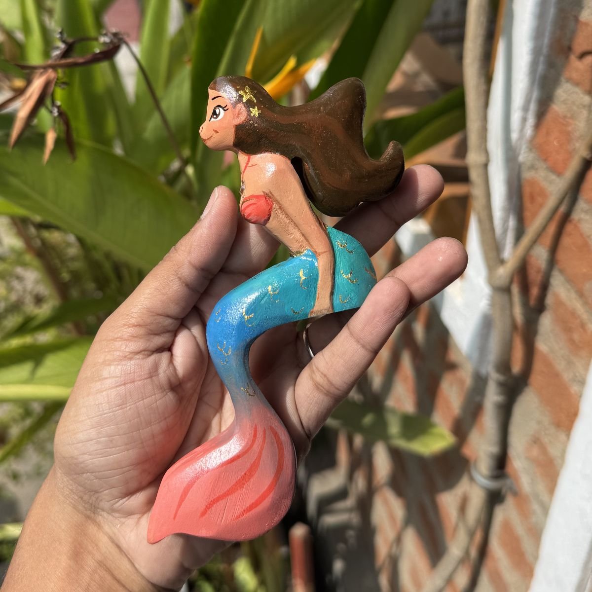 Mermaid on a Rock Wooden Toy – Individual - Pom's Island
