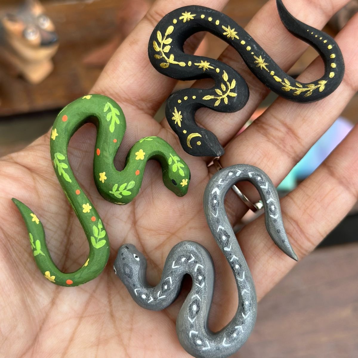 Wooden Toy Snake Reptile