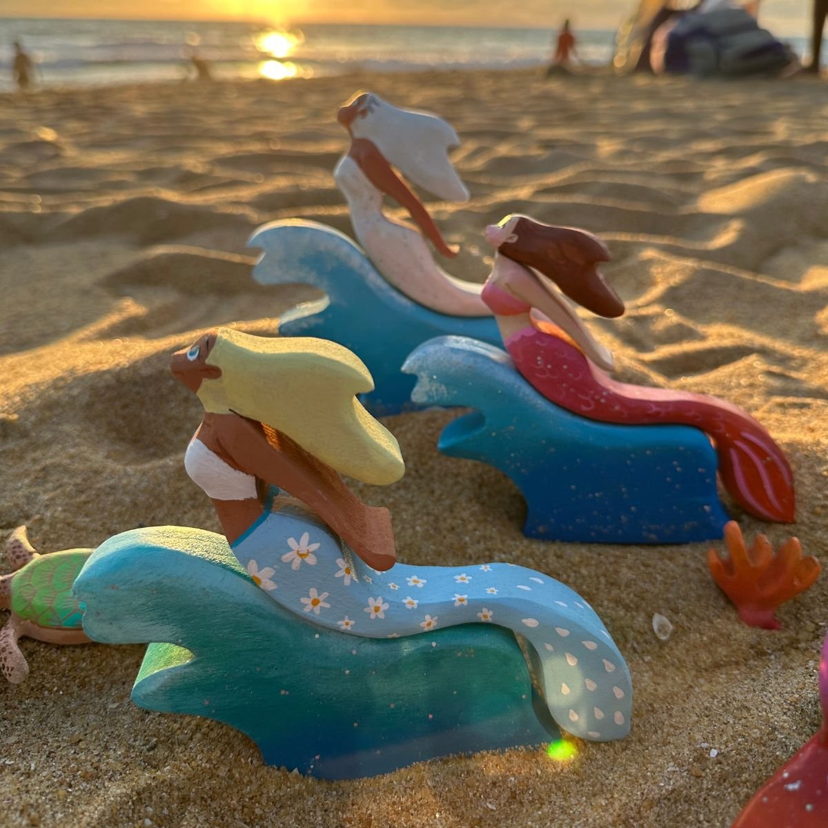 Mermaid On Wave Wooden Toy - Individual - Image 3