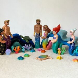 Handcrafted Wooden Standing Mermaid Toy