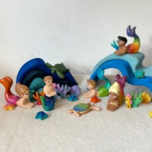 Laying Child Mermaid Wooden Toy