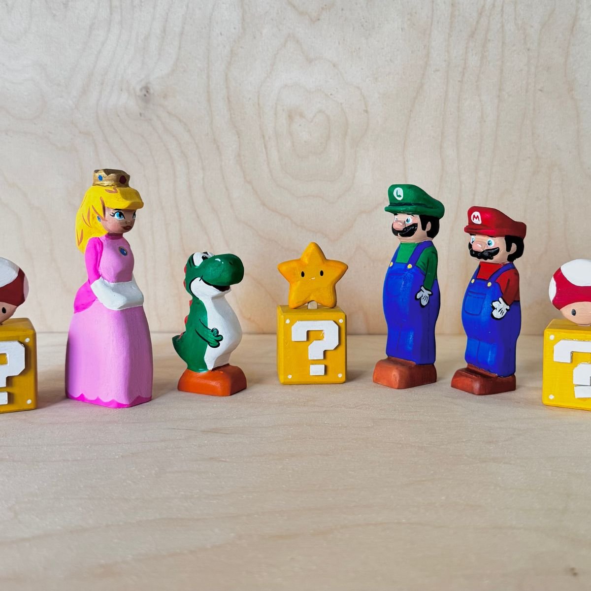 Wooden Video Game Character Toy Set